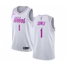Women's Nike Minnesota Timberwolves #1 Tyus Jones White Swingman Jersey - Earned Edition