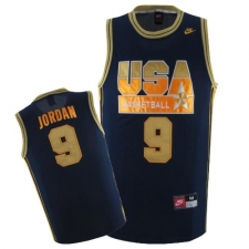 Men's Nike Team USA #9 Michael Jordan Swingman Navy Blue Gold No. Basketball Jersey