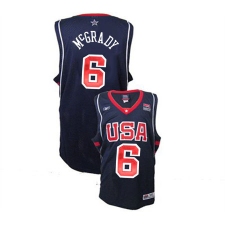 Men's Nike Team USA #6 Tracy McGrady Authentic Navy Blue Summer Olympics Basketball Jersey