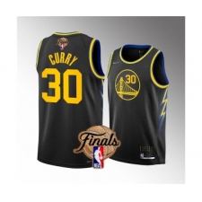 Men's Golden State Warriors #30 Stephen Curry 2022 Black NBA Finals Stitched Jersey