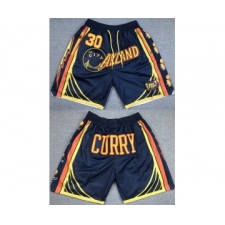 Men's Golden State Warriors #30 Stephen Curry Navy Shorts(Run Small)