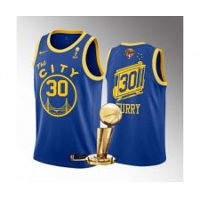 Mens Golden State Warriors #30 Stephen Curry Royal 2022 NBA Finals Champions Stitched Jersey