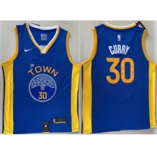Men's Golden State Warriors #30 Stephen Curry Royal Stitched Jersey