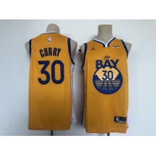 Men's Golden State Warriors #30 Stephen Curry Yellow Jersey