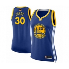 Women's Golden State Warriors #30 Stephen Curry Swingman Royal Blue 2019 Basketball Finals Bound Basketball Jersey - Icon Edition