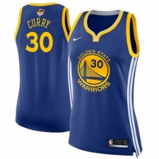 Women's Nike Golden State Warriors #30 Stephen Curry Authentic Royal Blue Road 2018 NBA Finals Bound NBA Jersey - Icon Edition