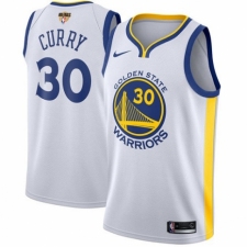 Women's Nike Golden State Warriors #30 Stephen Curry Authentic White Home 2018 NBA Finals Bound NBA Jersey - Association Edition