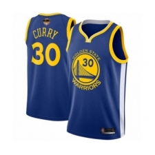 Youth Golden State Warriors #30 Stephen Curry Swingman Royal Blue 2019 Basketball Finals Bound Basketball Jersey - Icon Edition