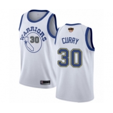 Youth Golden State Warriors #30 Stephen Curry Swingman White Hardwood Classics 2019 Basketball Finals Bound Basketball Jersey
