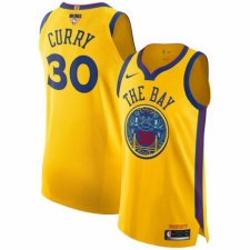 Youth Nike Golden State Warriors #30 Stephen Curry Swingman Gold 2018 NBA Finals Bound NBA Jersey - City Edition