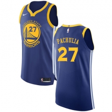 Youth Nike Golden State Warriors #27 Zaza Pachulia Authentic Royal Blue Road NBA Jersey - Icon Edition