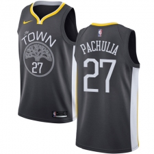Youth Nike Golden State Warriors #27 Zaza Pachulia Swingman Black Alternate NBA Jersey - Statement Edition