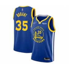 Men's Golden State Warriors #35 Kevin Durant Authentic Royal Finished Basketball Jersey - Icon Edition