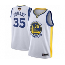 Youth Golden State Warriors #35 Kevin Durant Swingman White 2019 Basketball Finals Bound Basketball Jersey - Association Edition