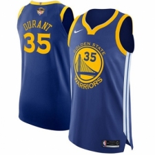 Youth Nike Golden State Warriors #35 Kevin Durant Authentic Royal Blue Road 2018 NBA Finals Bound NBA Jersey - Icon Edition