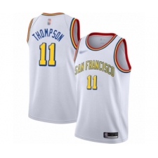 Men's Golden State Warriors #11 Klay Thompson Authentic White Hardwood Classics Basketball Jersey - San Francisco Classic Edition