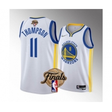 Men's Golden State Warriors #11 Klay Thompson White 2022 Finals Stitched Basketball Jersey
