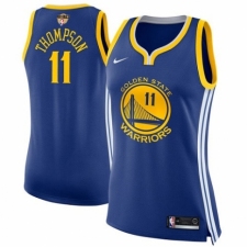 Women's Nike Golden State Warriors #11 Klay Thompson Authentic Royal Blue Road 2018 NBA Finals Bound NBA Jersey - Icon Edition