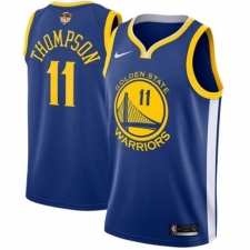Youth Nike Golden State Warriors #11 Klay Thompson Swingman Royal Blue Road 2018 NBA Finals Bound NBA Jersey - Icon Edition
