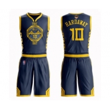 Men's Golden State Warriors #10 Tim Hardaway Swingman Navy Blue Basketball Suit 2019 Basketball Finals Bound Jersey - City Edition