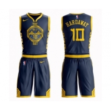 Men's Nike Golden State Warriors #10 Tim Hardaway Swingman Navy Blue NBA Suit Jersey - City Edition