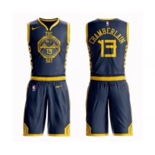 Men's Nike Golden State Warriors #13 Wilt Chamberlain Swingman Navy Blue NBA Suit Jersey - City Edition