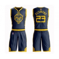 Men's Golden State Warriors #23 Mitch Richmond Swingman Navy Blue Basketball Suit 2019 Basketball Finals Bound Jersey - City Edition
