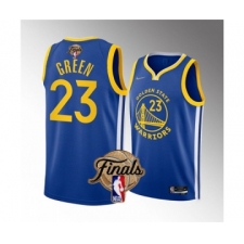 Men's Golden State Warriors #23 Draymond Green 2022 Blue NBA Finals Stitched Jersey
