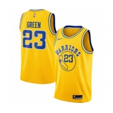 Men's Golden State Warriors #23 Draymond Green Authentic Gold Hardwood Classics Basketball Jersey