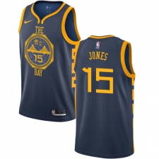 Men's Nike Golden State Warriors #15 Damian Jones Swingman Navy Blue NBA Jersey - City Edition