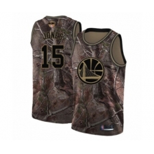 Youth Golden State Warriors #15 Damian Jones Swingman Camo Realtree Collection Basketball 2019 Basketball Finals Bound Jersey