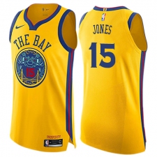Youth Nike Golden State Warriors #15 Damian Jones Swingman Gold NBA Jersey - City Edition