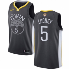 Men's Nike Golden State Warriors #5 Kevon Looney Swingman Black Alternate 2018 NBA Finals Bound NBA Jersey - Statement Edition