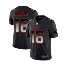 Men San Francisco 49ers #16 Joe Montana Black Smoke Fashion Limited Jersey