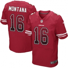 Men's Nike San Francisco 49ers #16 Joe Montana Elite Red Home Drift Fashion NFL Jersey