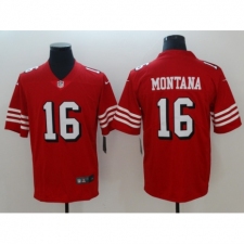 Men's Nike San Francisco 49ers #16 Joe Montana Limited red Rush Vapor Untouchable NFL Jerseys