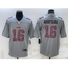 Men's San Francisco 49ers #16 Joe Montana Grey Atmosphere Fashion 2022 Vapor Untouchable Stitched Limited Jersey