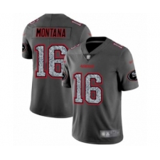 Men's San Francisco 49ers #16 Joe Montana Limited Gray Static Fashion Football Jersey