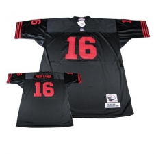 Mitchell and Ness San Francisco 49ers #16 Joe Montana Authentic Black Throwback NFL Jersey