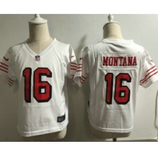 Toddler San Francisco 49ers #16 Joe Montana White 2018 Color Rush Vapor Untouchable Limited Jersey
