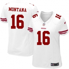 Women's Nike San Francisco 49ers #16 Joe Montana Game White NFL Jersey