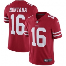 Youth Nike San Francisco 49ers #16 Joe Montana Elite Red Team Color NFL Jersey