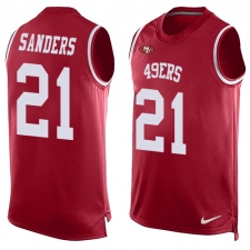 Men's Nike San Francisco 49ers #21 Deion Sanders Limited Red Player Name & Number Tank Top NFL Jersey