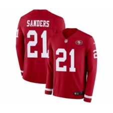 Men's Nike San Francisco 49ers #21 Deion Sanders Limited Red Therma Long Sleeve NFL Jersey