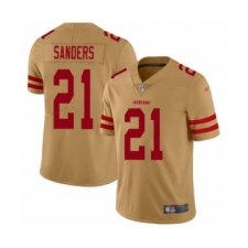 Men's San Francisco 49ers #21 Deion Sanders Limited Gold Inverted Legend Football Jersey
