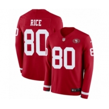 Men's Nike San Francisco 49ers #80 Jerry Rice Limited Red Therma Long Sleeve NFL Jersey