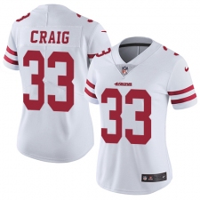 Women's Nike San Francisco 49ers #33 Roger Craig Elite White NFL Jersey