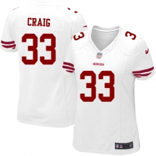 Women's Nike San Francisco 49ers #33 Roger Craig Game White NFL Jersey