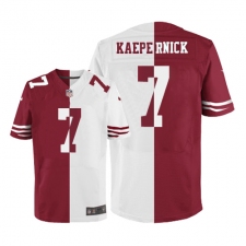 Men's Nike San Francisco 49ers #7 Colin Kaepernick Elite Red/White Split Fashion NFL Jersey