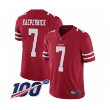 Men's San Francisco 49ers #7 Colin Kaepernick Red Team Color Vapor Untouchable Limited Player 100th Season Football Jersey